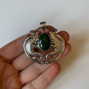 Sterling silver dragon pendant